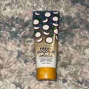 Bath & Body Works Fresh Coconut Colada Body Cream - Yellow and White